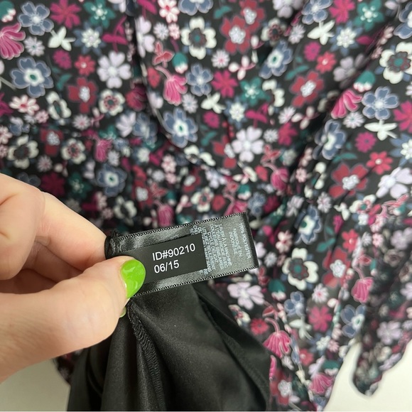 Express Floral Fit and Flare Faux Wrap Long Sleeve Dress - Picture 6 of 8